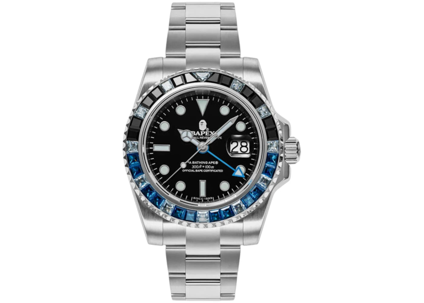 BAPE Type 2 Crystal Stone BAPEX Watch Black/Black -1