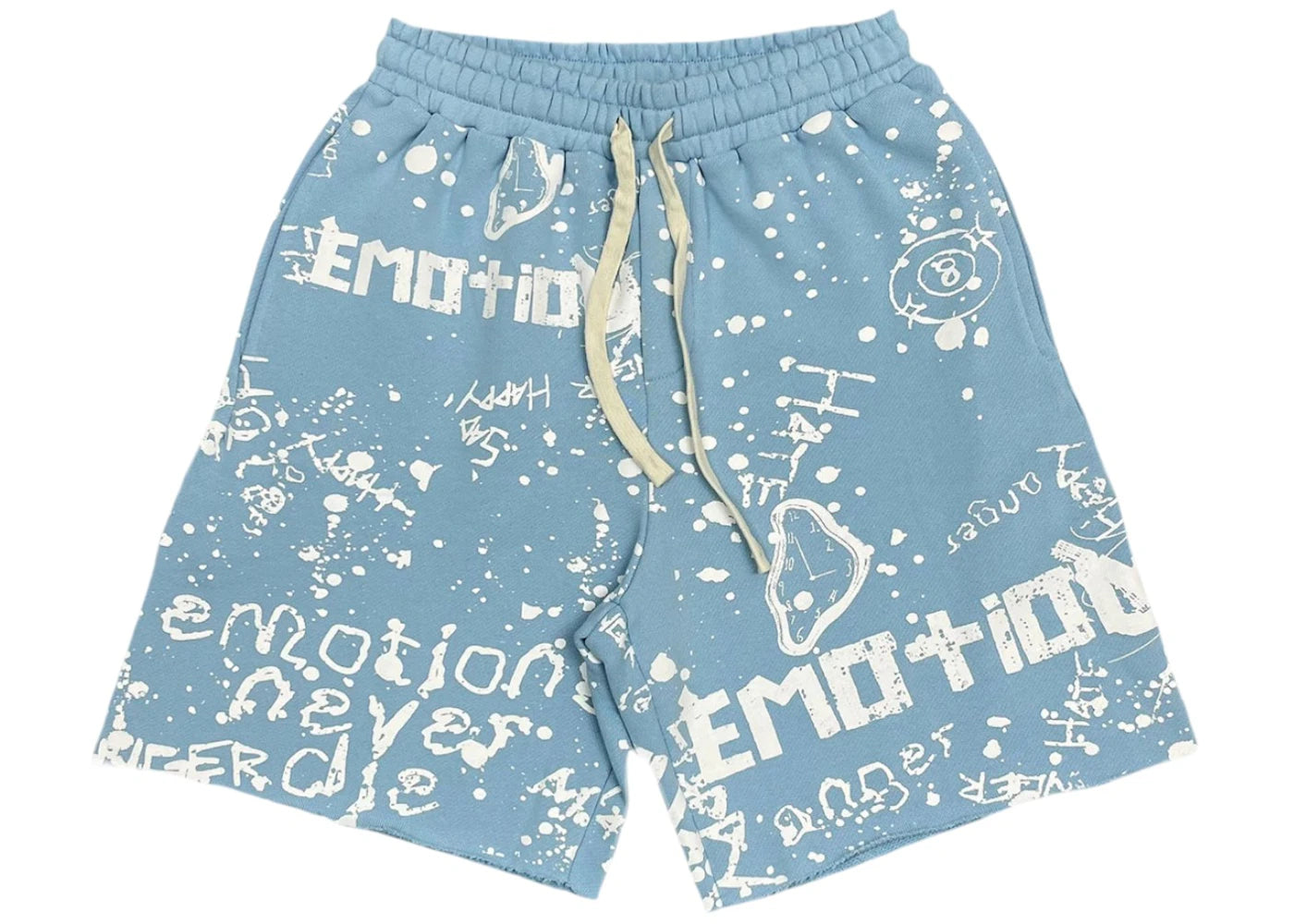 Mixed Emotions Graffiti Shorts Blue -1