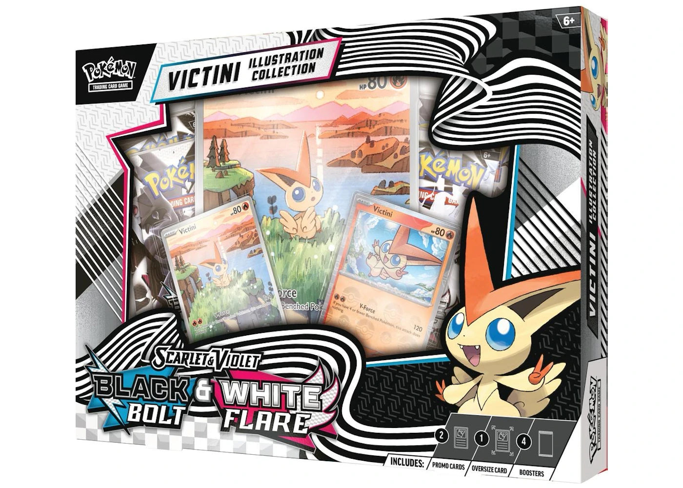 Pokémon Scarlet & Violet Black Bolt/White Flare Unova Victini Illustration Poster Collection Box -1
