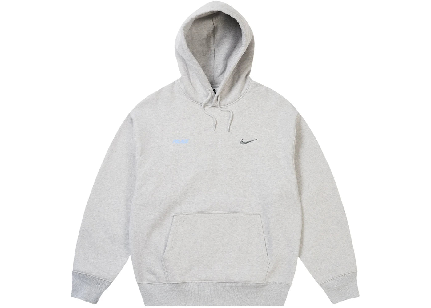 Palace x Nike Font Swoosh Hoodie Grey Marl -1