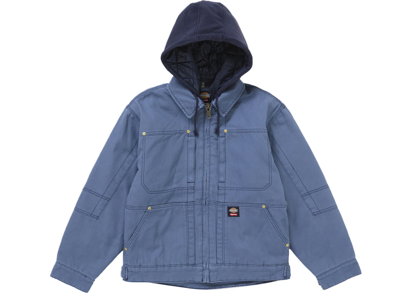 Supreme Dickies Hooded Work Jacket Blue -1
