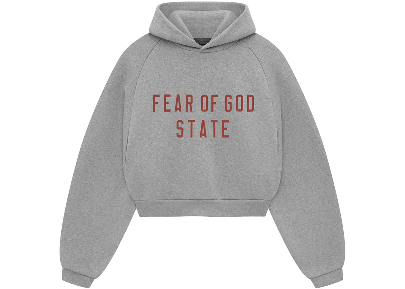 Fear of God Essentials Womens Fleece Cropped Hoodie Dark Heather -1