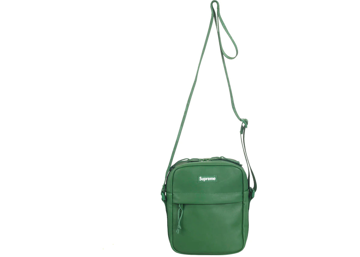 Leather Shoulder Bag Green -1