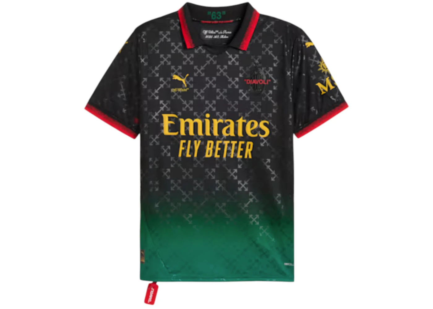 OFF-WHITE x Puma AC Milan Replica Jersey Black -1