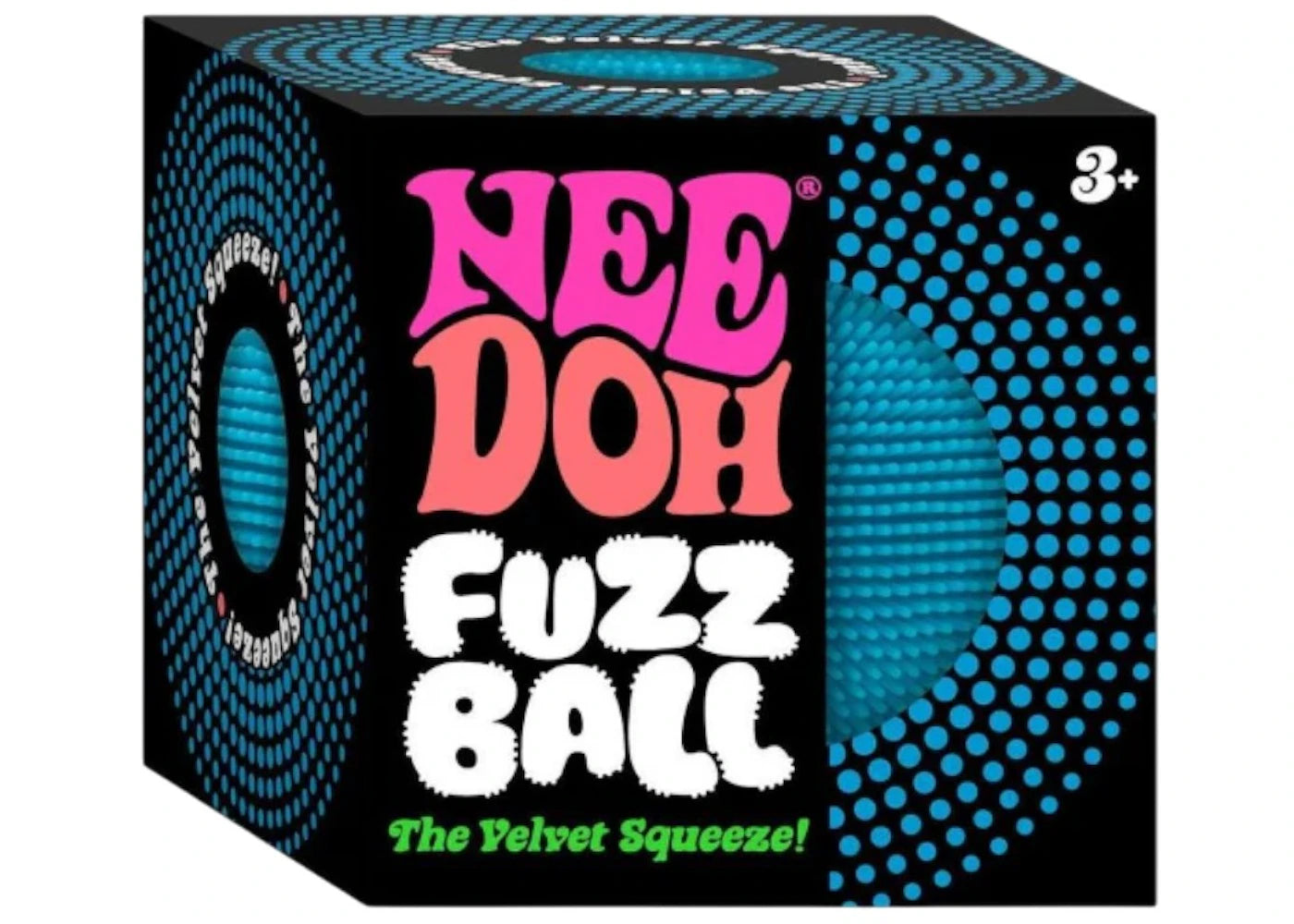 NeeDoh Fuzzball The Velvet Squeeze Squishy Fidget Toy Blue -1