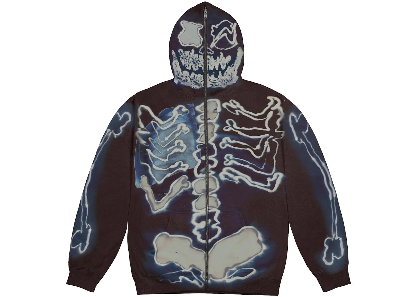 Travis Scott Cactus Jack For Fragment Skeleton Graffiti Full Zip Hoodie Multi -1