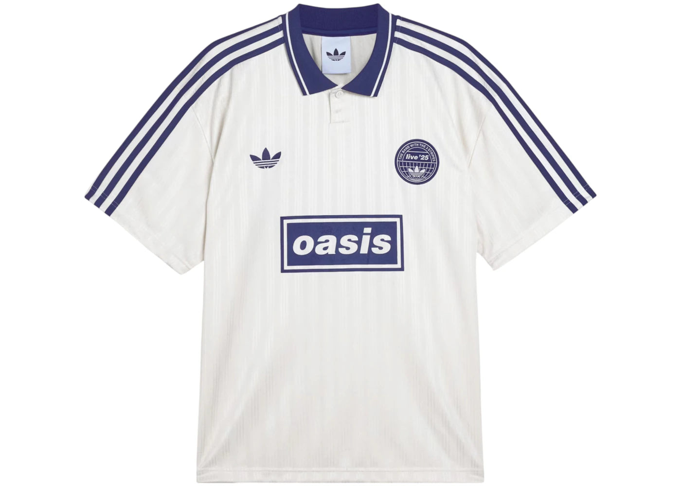 adidas x Oasis Tour Jacquard Jersey Cream White/Light Indigo -1