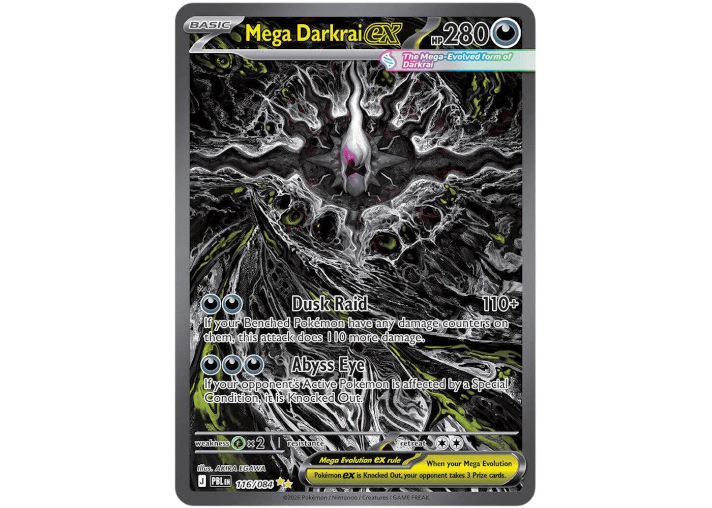 2026 Pokémon Mega Evolution Pitch Black Mega Darkrai ex 116/084 Ungraded -1