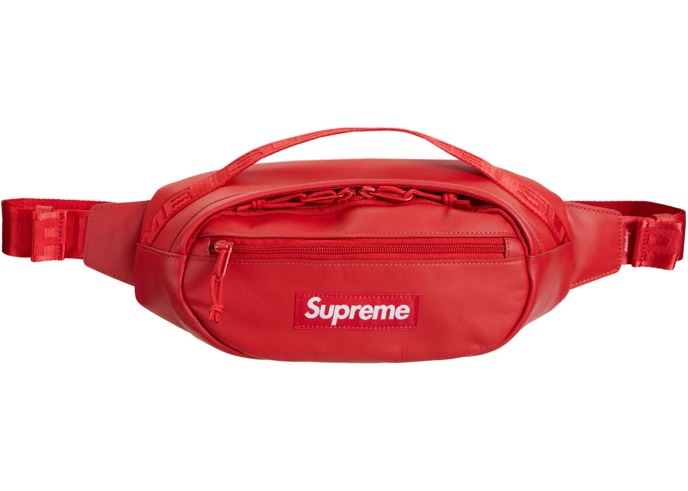 Supreme Leather Waist Bag Red -1