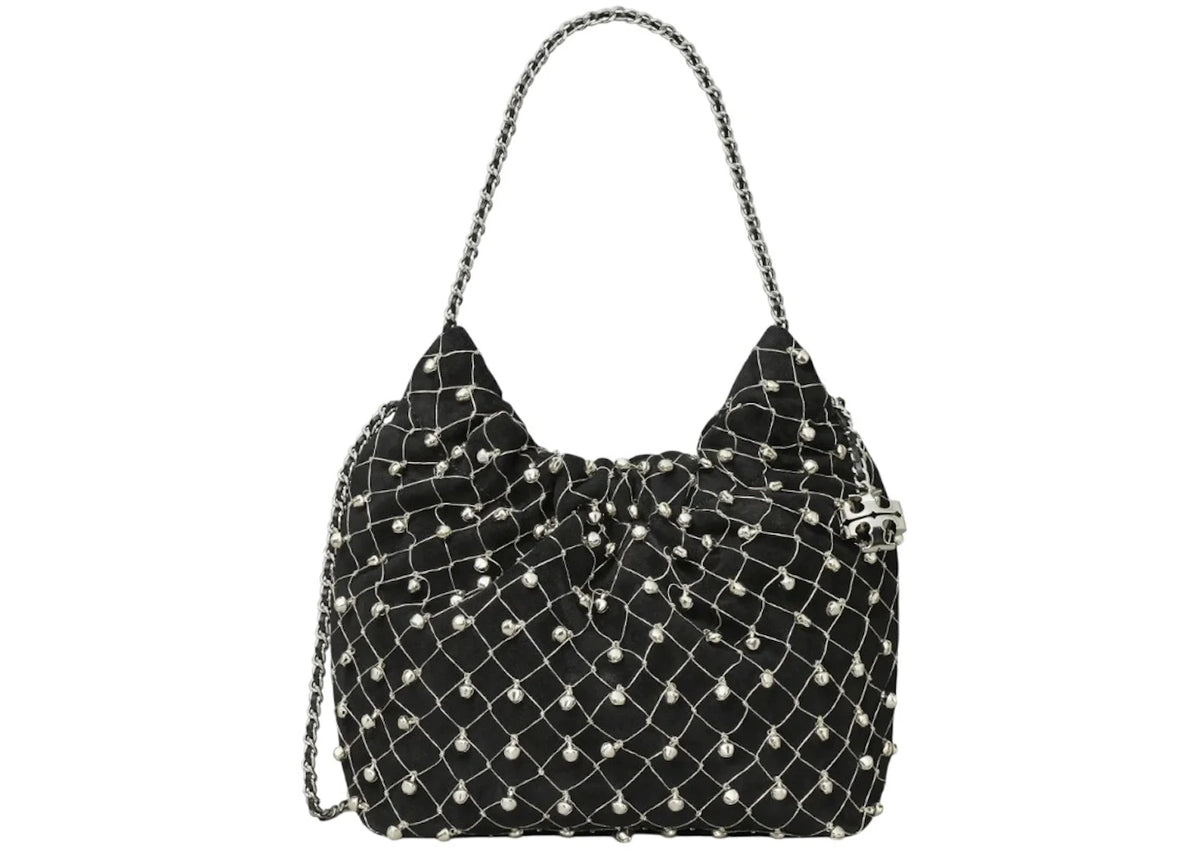 Tory Burch Fleming Bell Mini Hobo Bag Black -1