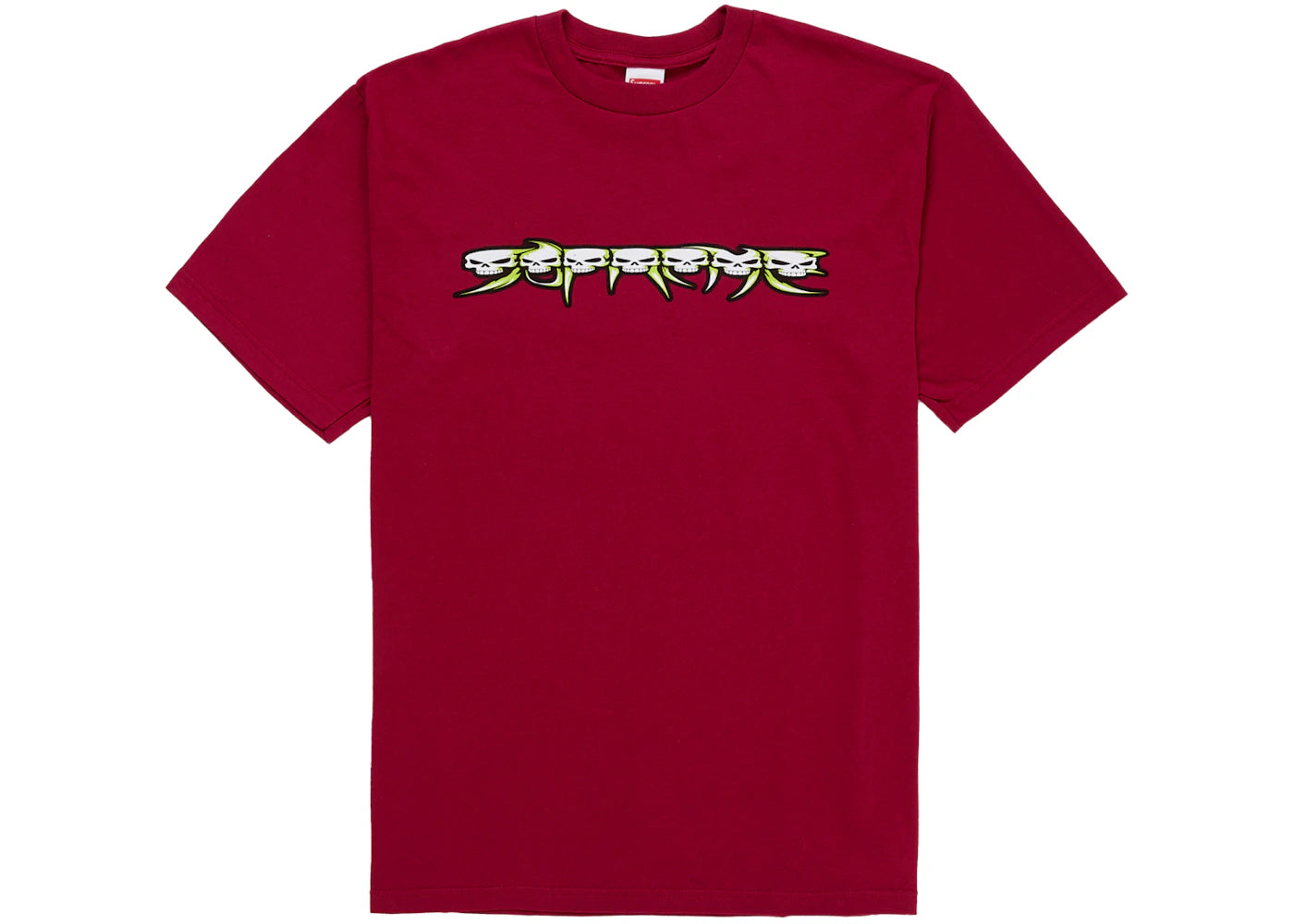 Supreme Skulls Spellout Tee Cardinal -1