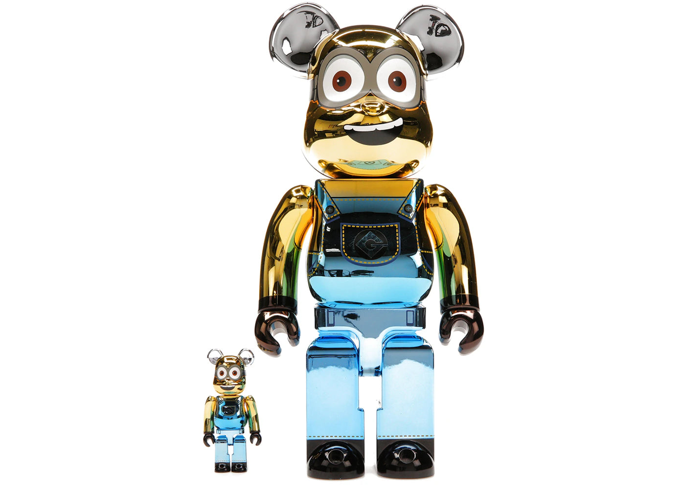 Bearbrick DAVE 100% & 400% Set CHROME Ver. -1