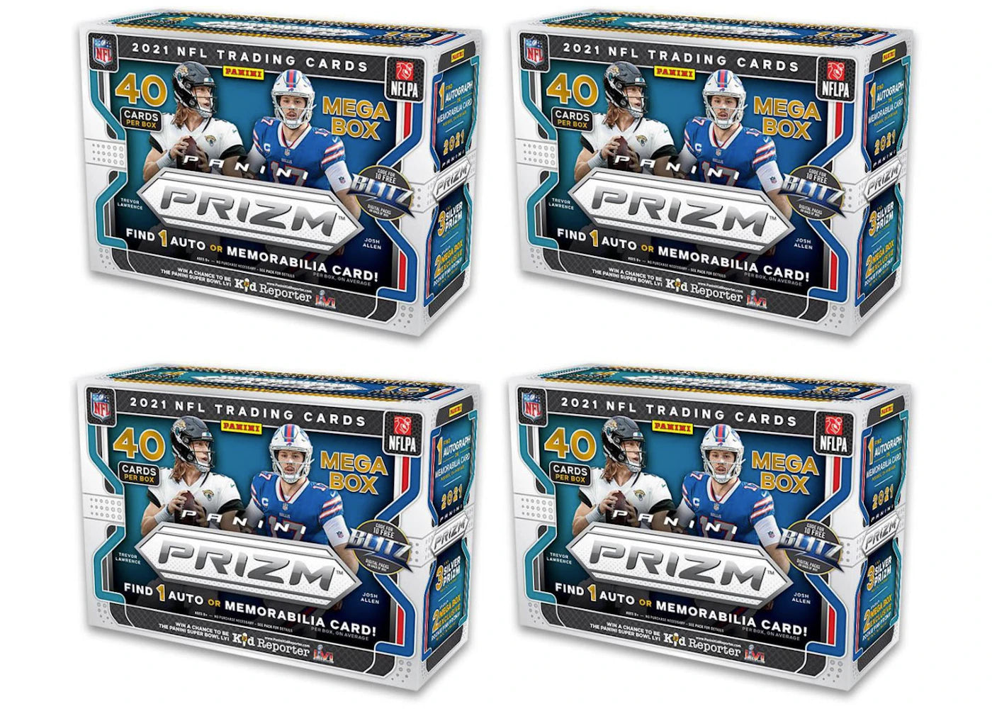 2021 Panini Prizm Football Mega Box (Pink Prizms) 4x Lot -1