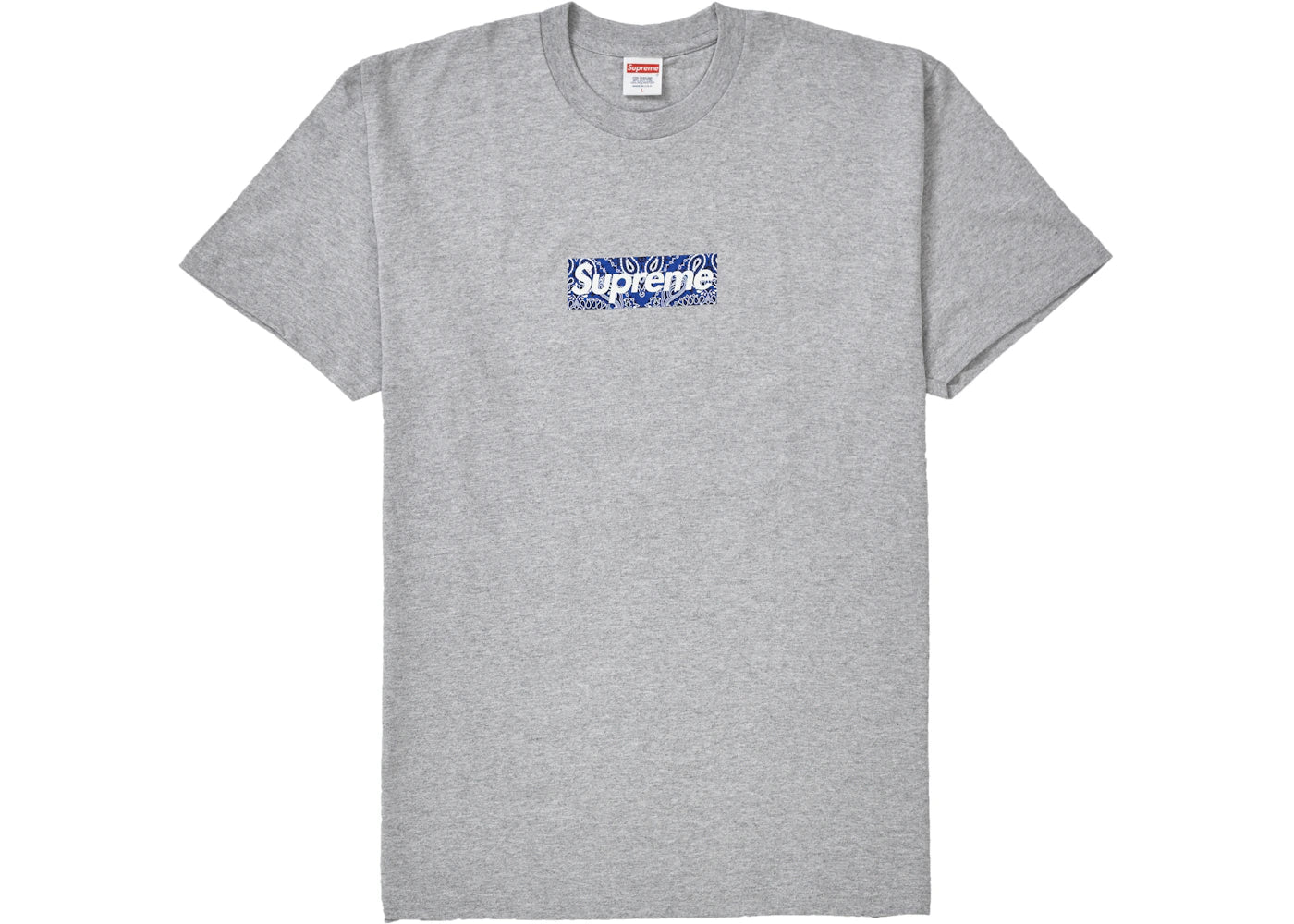 Supreme Bandana Box Logo Tee Heather Grey -1
