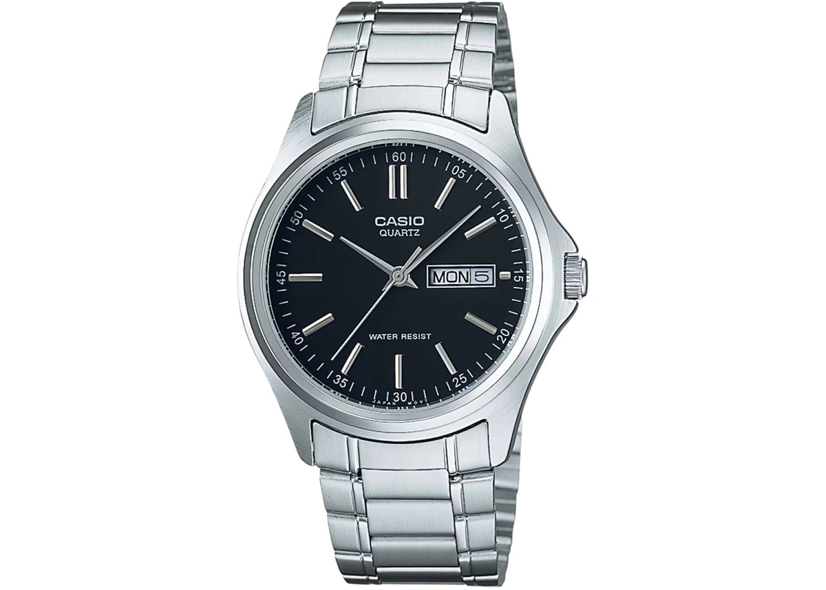 Casio Men’s Black Dial Analog Watch with Stainless Steel Bracelet MTP-1239D-1A -1