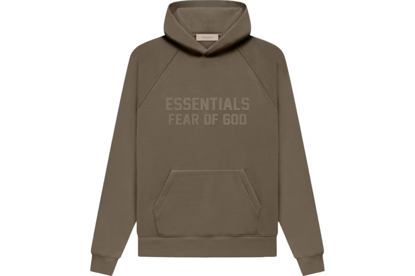 fear of god essentials hoodie wood