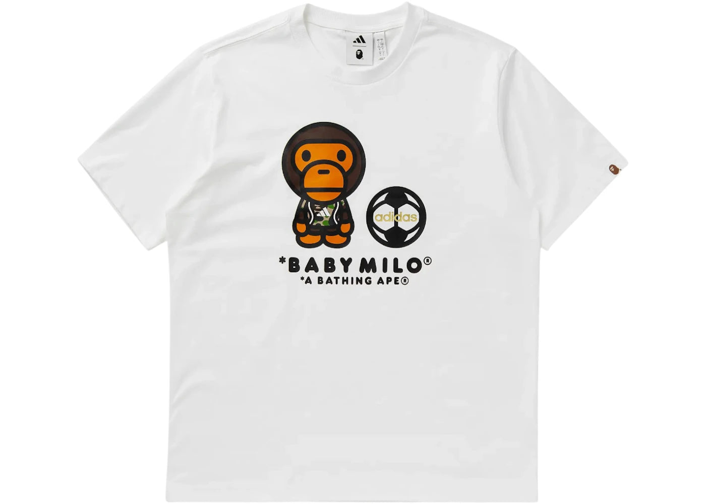 adidas x BAPE SSL Milo Tee White -1