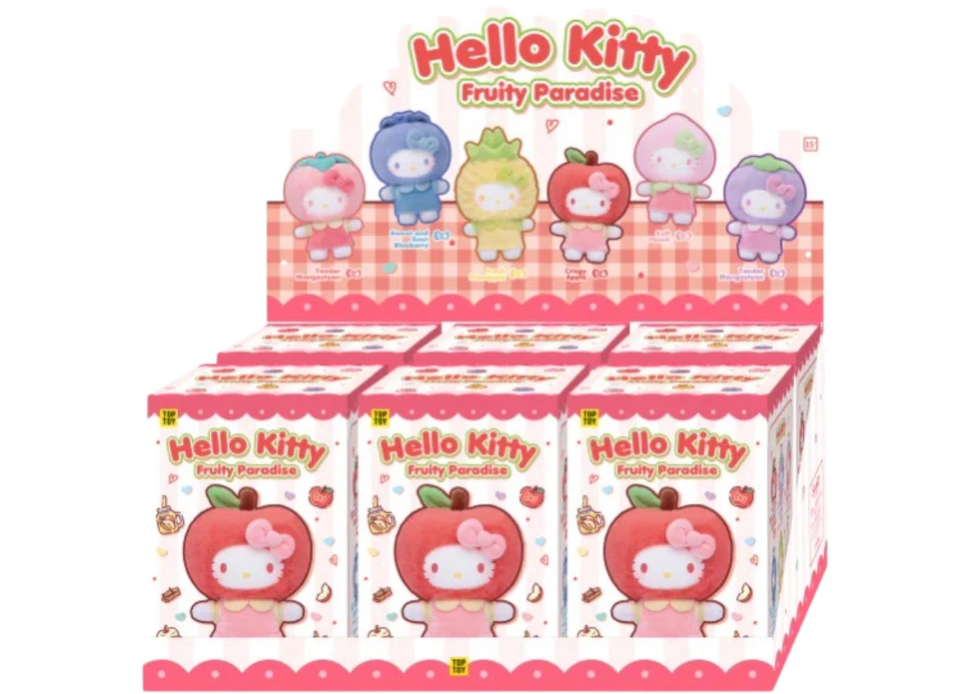 Miniso Top Toy Sanrio Hello Kitty Fruity Paradise Series Vinyl Plush Keychain Sealed Case (6 Blind Box)-1