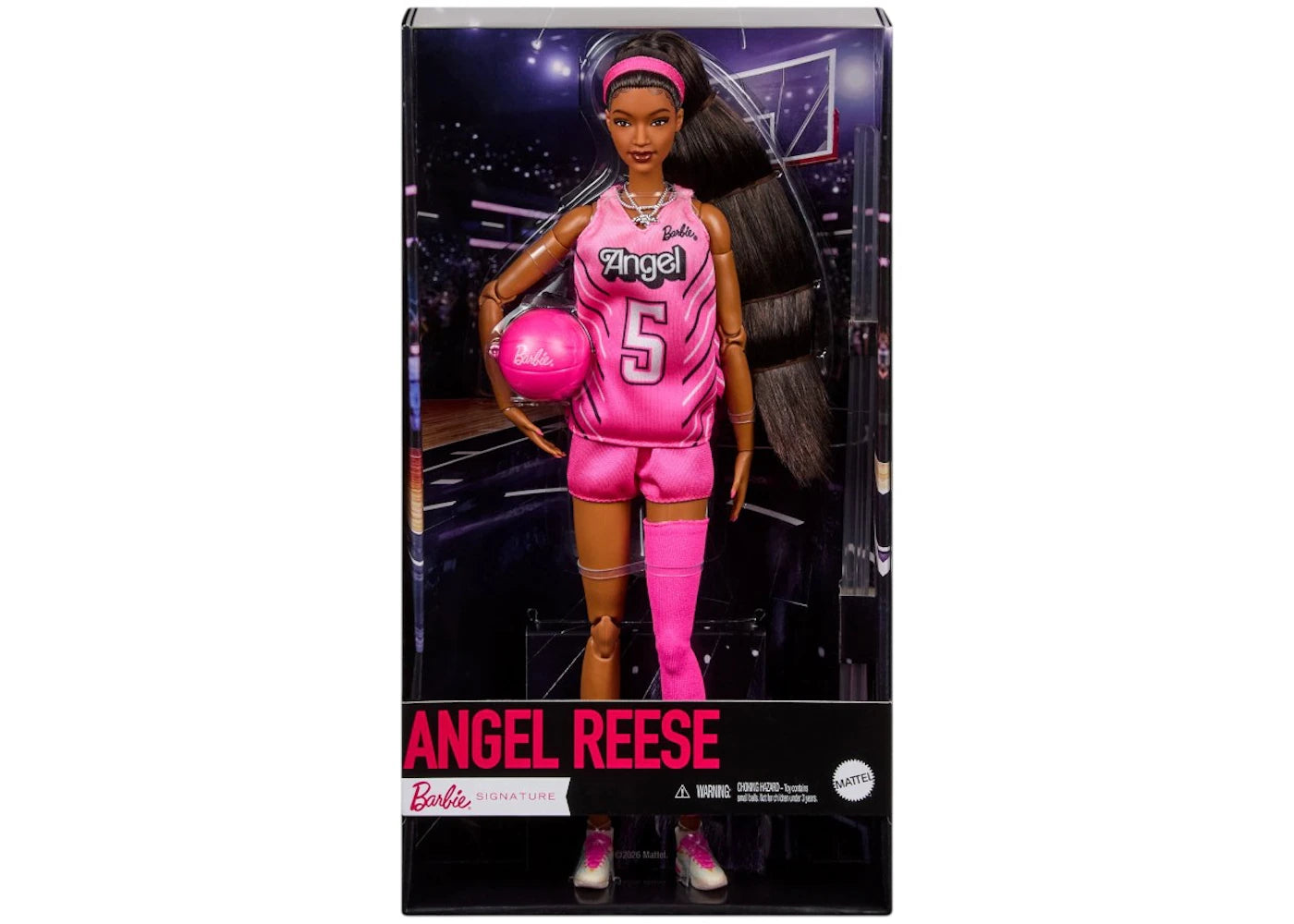 Mattel Barbie Signature Role Models Angel Reese Doll Figure Pink -1