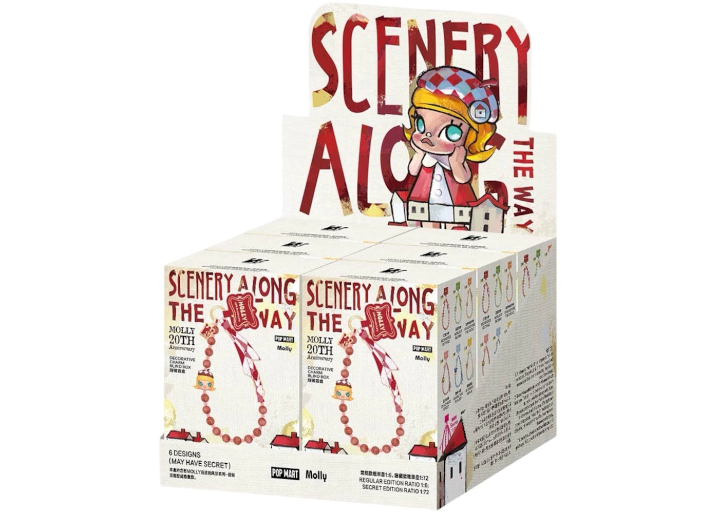 Pop Mart MOLLY Scenery Along the Way Series Decorative Charm Sealed Case (6 Blind Box) -1