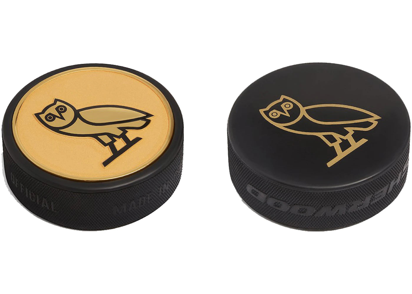 OVO x Sherwood Hockey Puck Gold -1