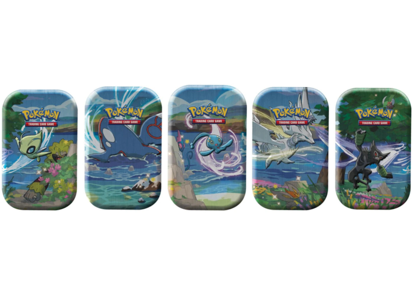 Pokémon TCG Shining Fates Mini Tin 5X Lot Celebi/Kyogre/Manaphy/Reshiram/Zarude -1