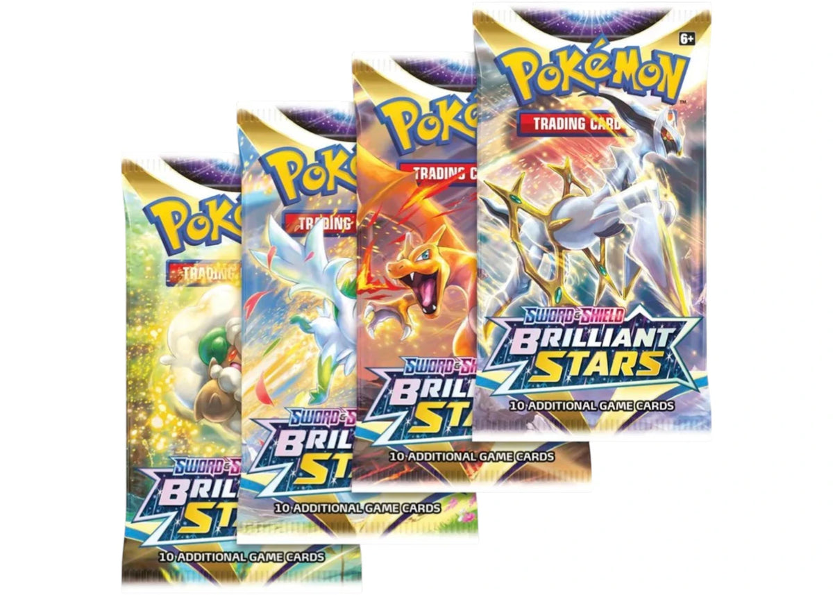 Pokémon Sword & Shield Brilliant Stars Booster Pack 4x Lot (Artwork May Vary) -1