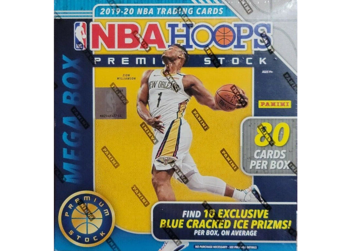 2019-20 Panini NBA Hoops Premium Stock Basketball 80 Ct. Mega Box (Blue Cracked Ice) -1