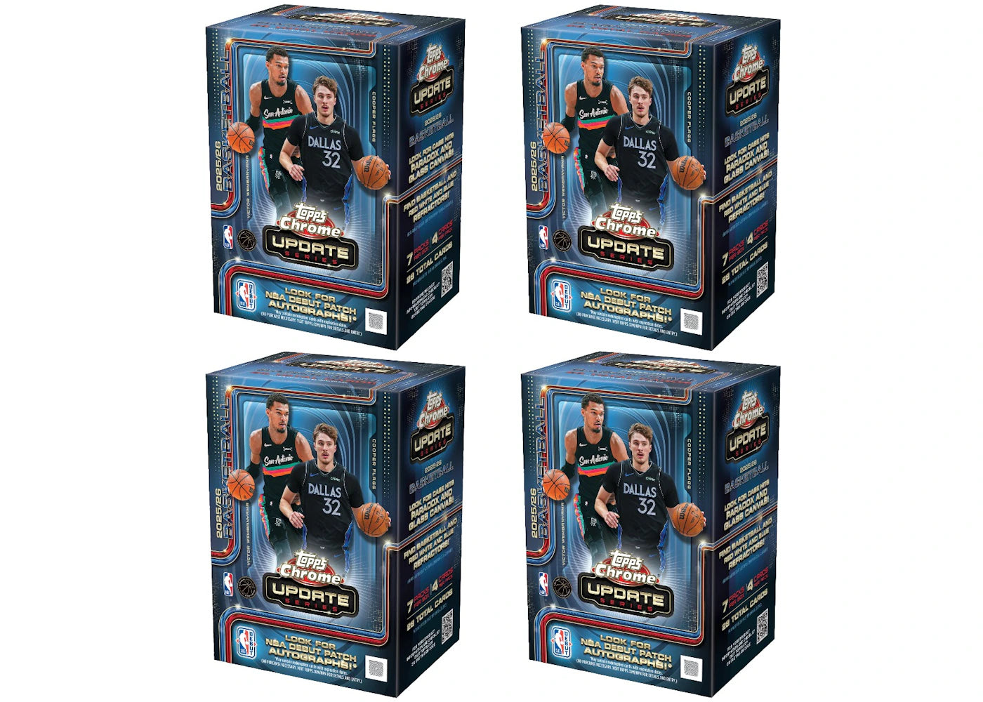2025-26 Topps Chrome Updates Basketball Value Box 4x Lot -1