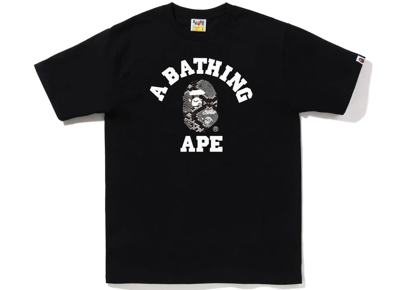 BAPE Snake College Tee Black Grey -1