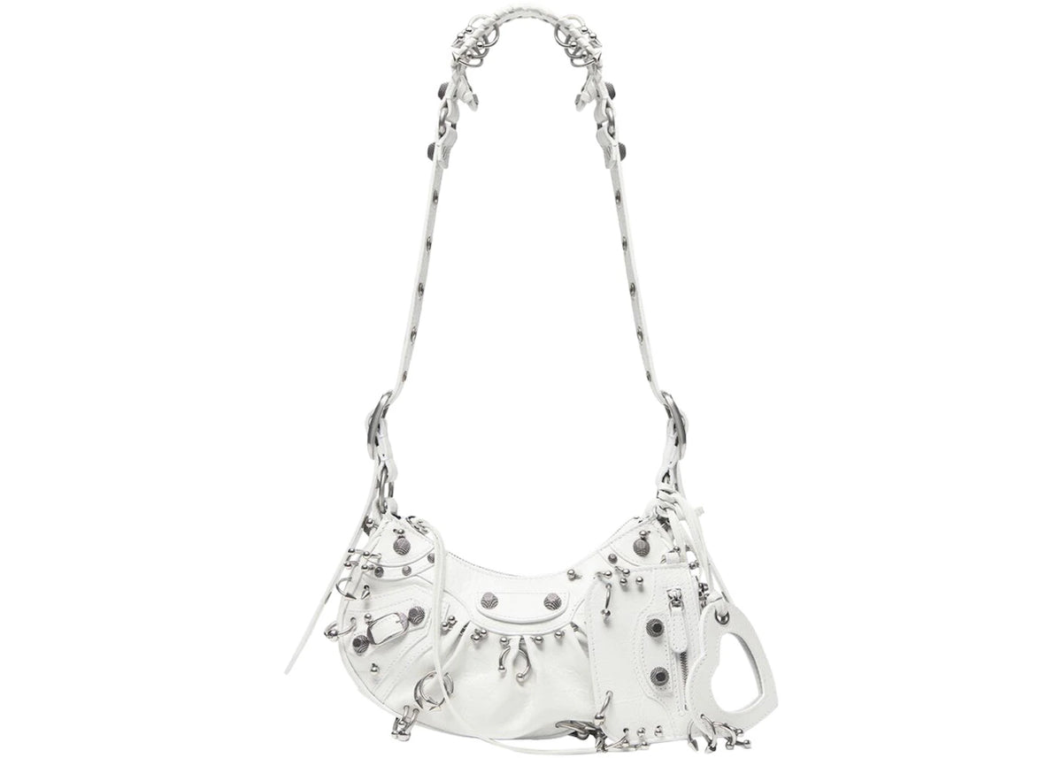 Balenciaga Le Cagole XS Shoulder Bag With Piercing White Arena -1