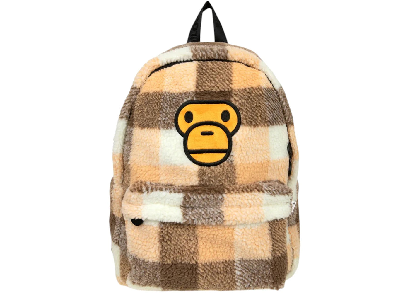BAPE Baby Milo Sherpa Fur Medium Backpack Cracker Khaki -1