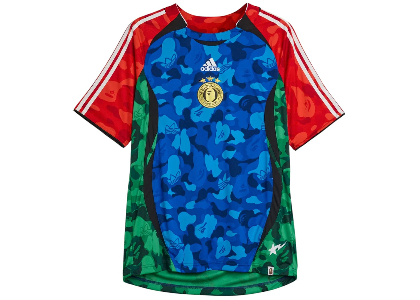 adidas x BAPE Teamgeist Home Tee Blue/Red/Green -1