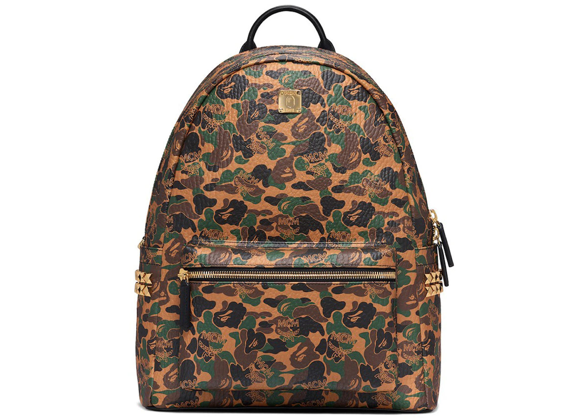 MCM x BAPE Stark Backpack Medium Visetos Camo -1