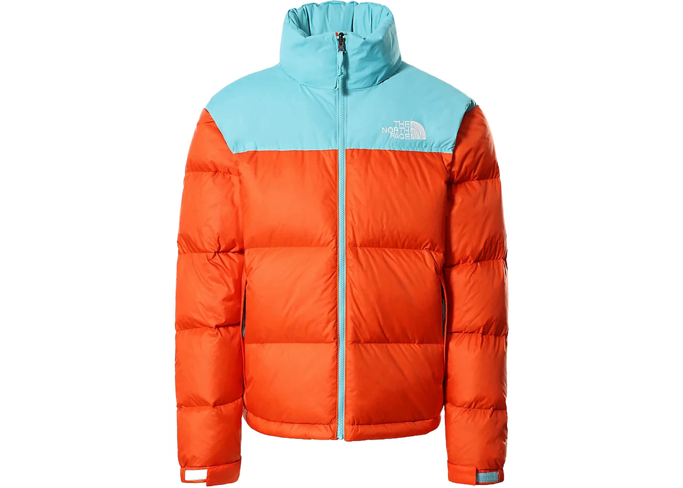 The North Face 1996 Retro Nuptse 700 Fill Packable Jacket Red Orange-Transantarctic Blue -1
