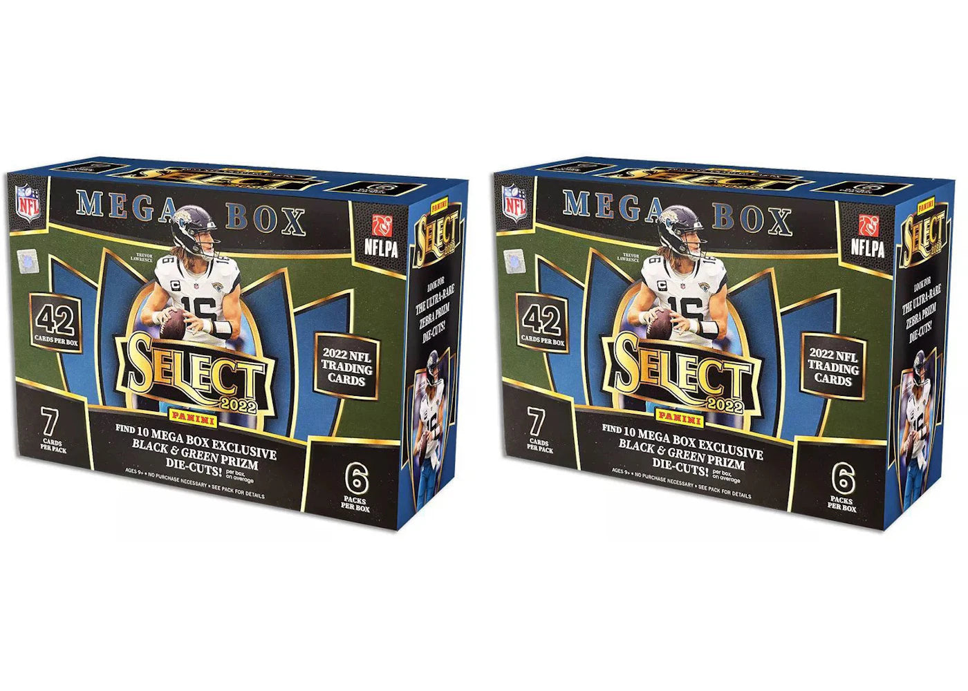 2022 Panini Select Football Mega Box (Black & Green Prizms) 2x Lot -1