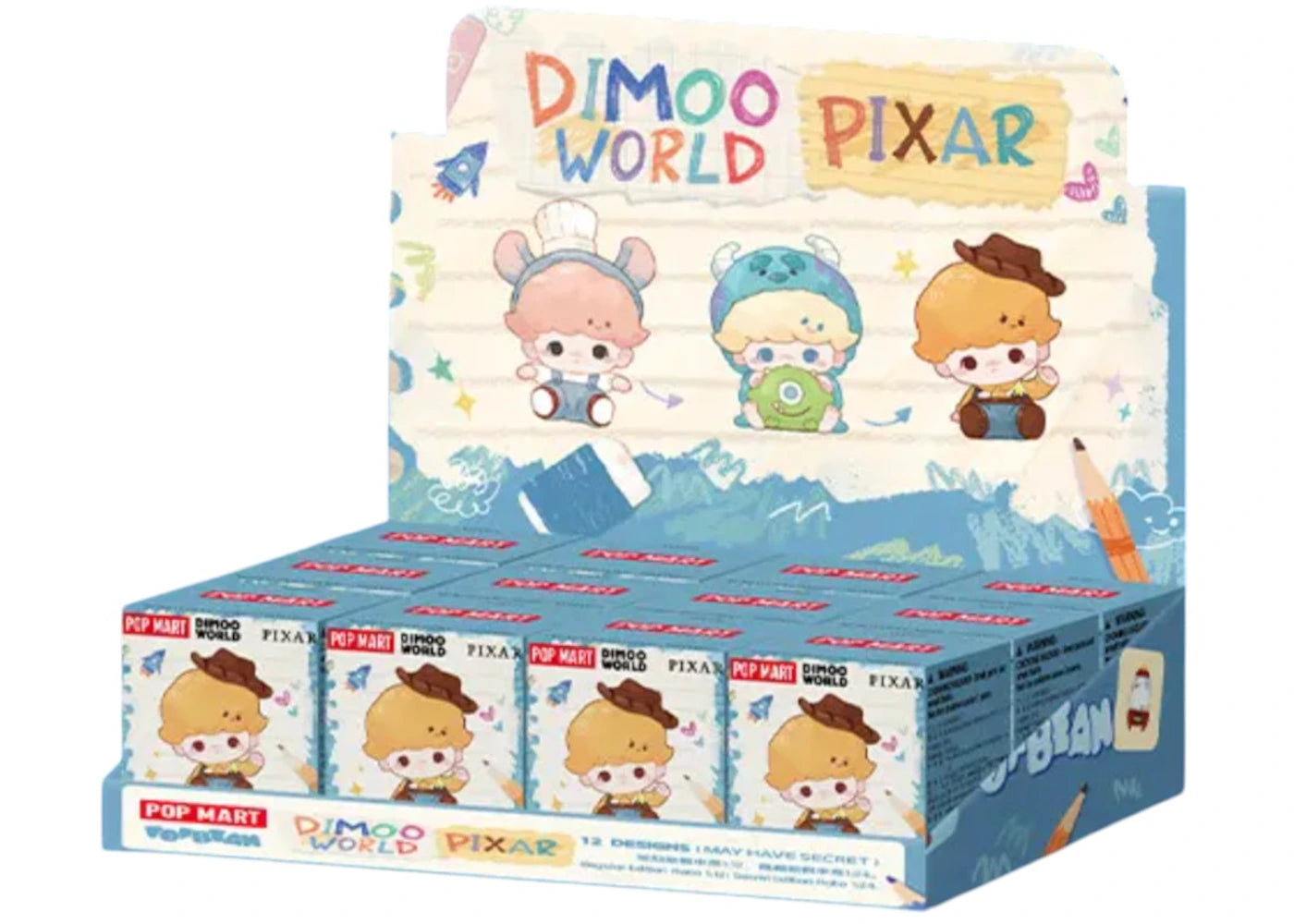 Pop Mart Pop Bean Dimoo World x Pixar Series Sealed Case (12 Blind Box) -1