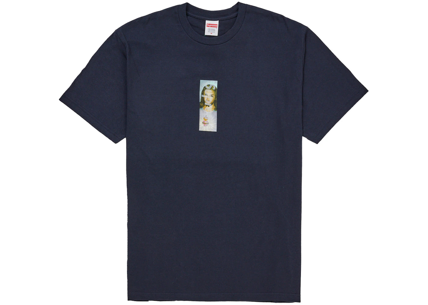 Supreme Prayer Card Box Logo Tee Navy -1