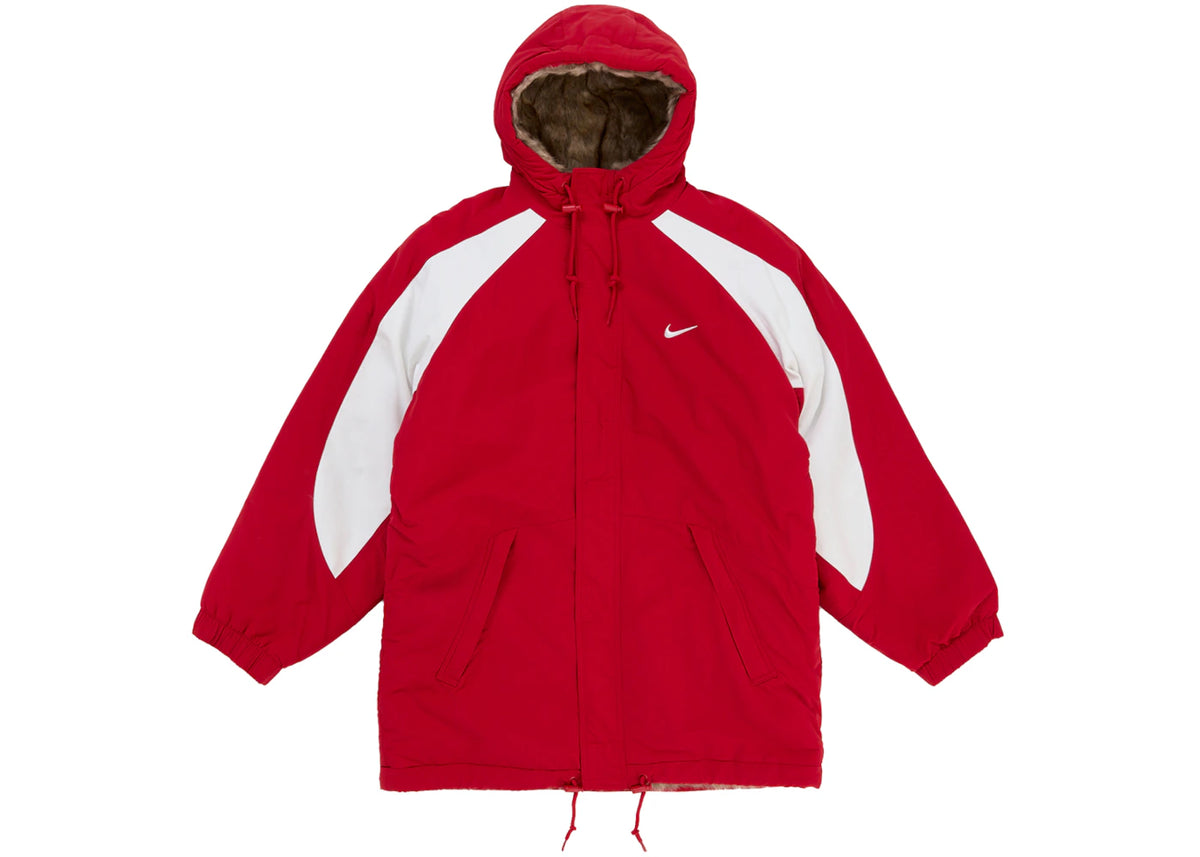 Supreme Nike Faux Fur Reversible Parka Red -1