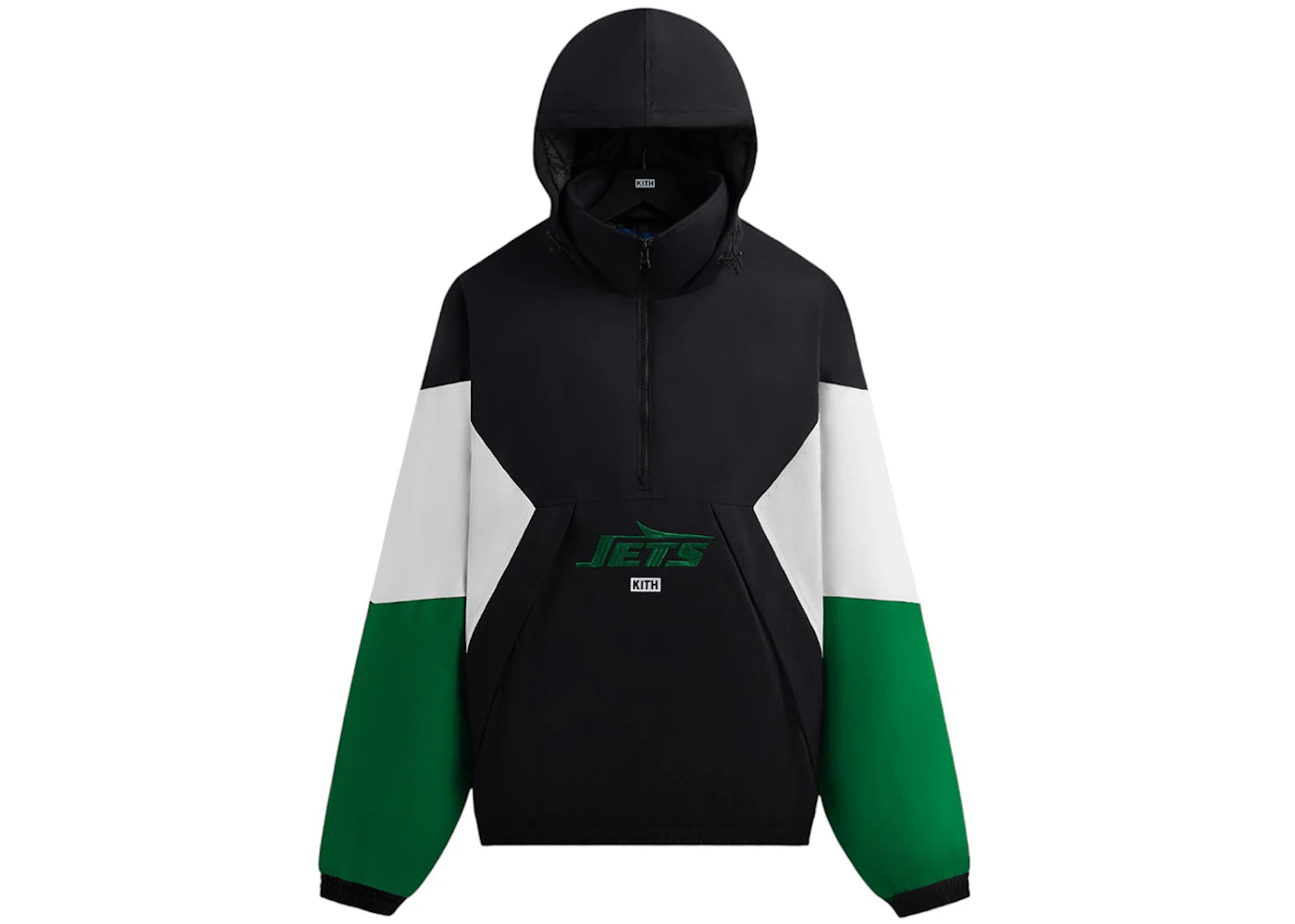 Kith x NFL 47 Jets Quarter Zip Anorak With Hood Black -1