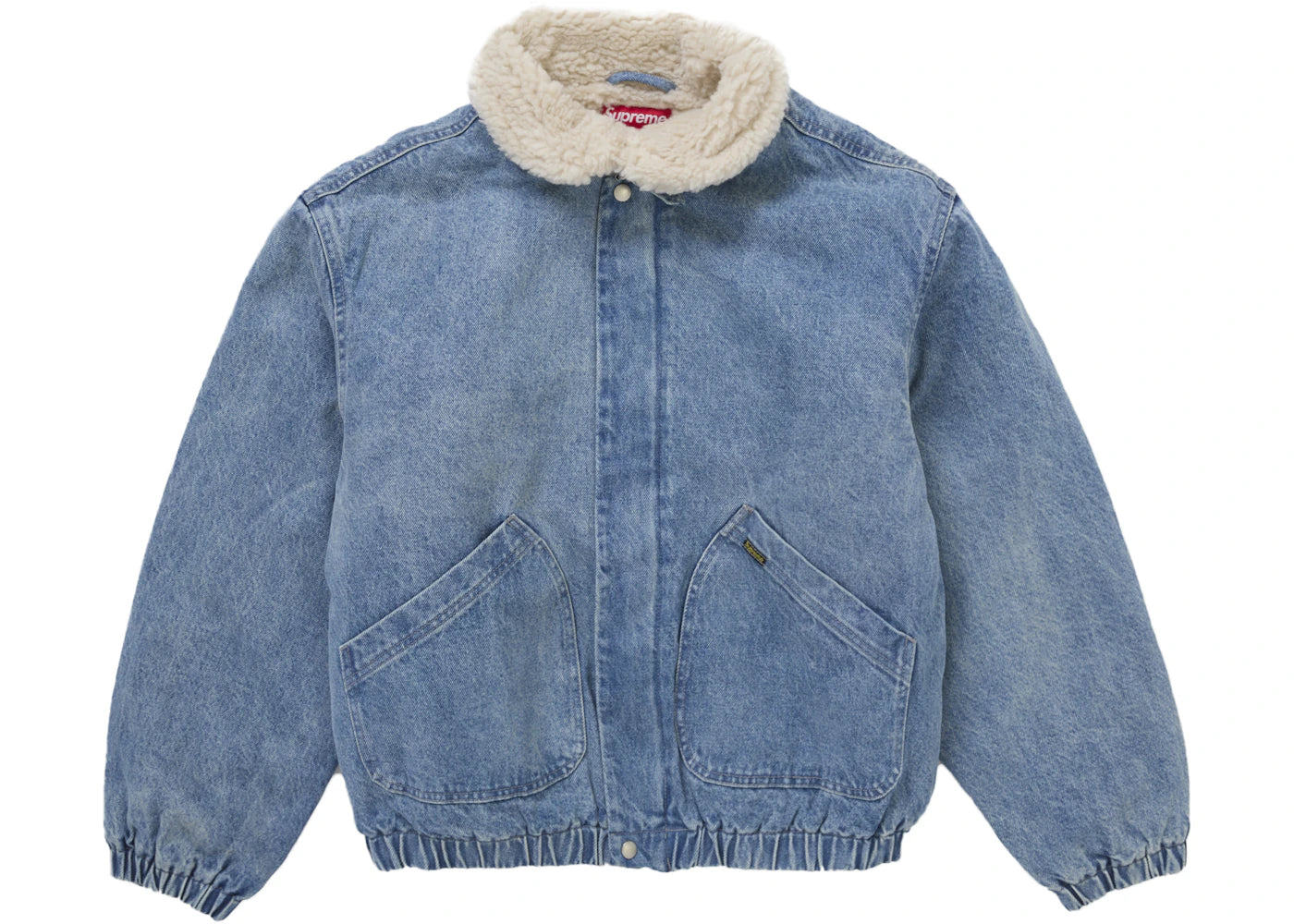 Supreme Faux Shearling Lined Bomber Jacket Denim -1