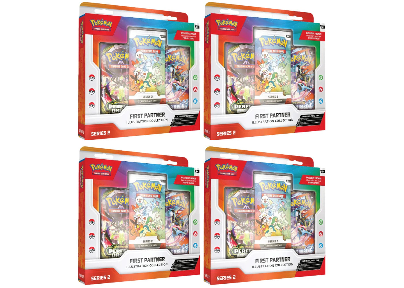 2026 Pokémon Mega Evolution First Partner Illustration Collection Series 2 4x Lot -1