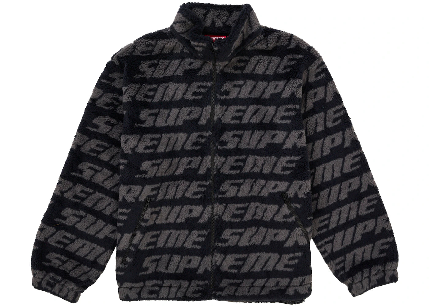 Supreme Repeat Jacquard Fleece Jacket Black -1