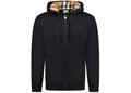 Burberry Hove Check Embroidery Logo Zip Hoodie Black -1