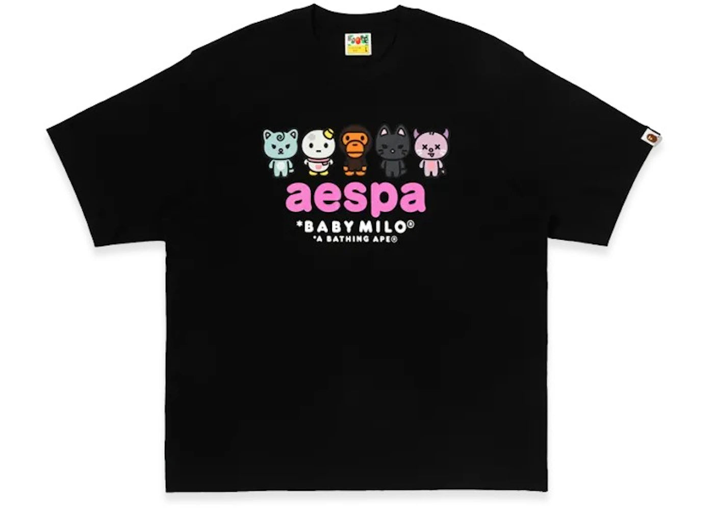 BAPE x Aespa Baby Milo Relaxed Fit T-shirt Black -1