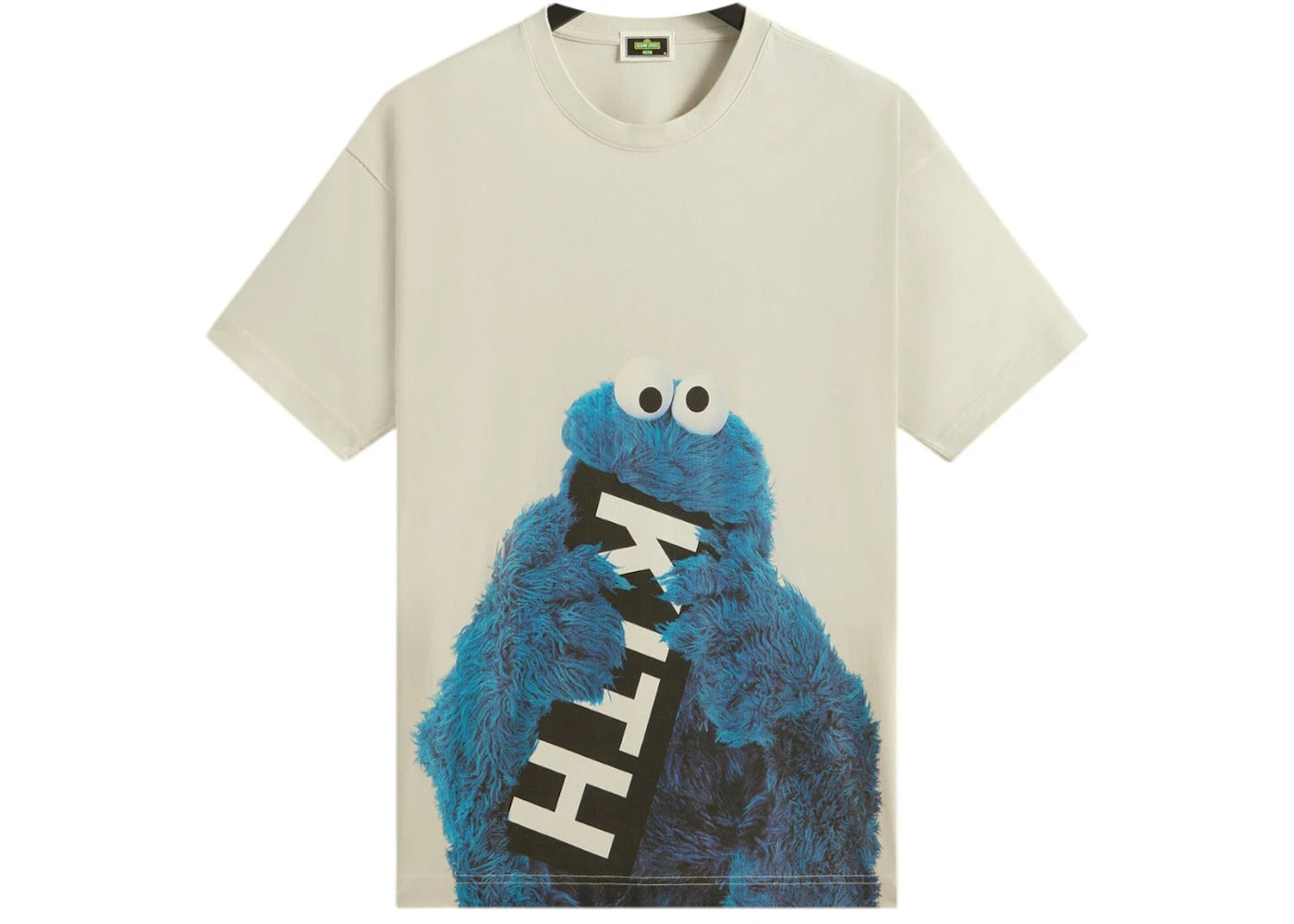 Kith x Sesame Street Cookie Monster Tee Chalk -1