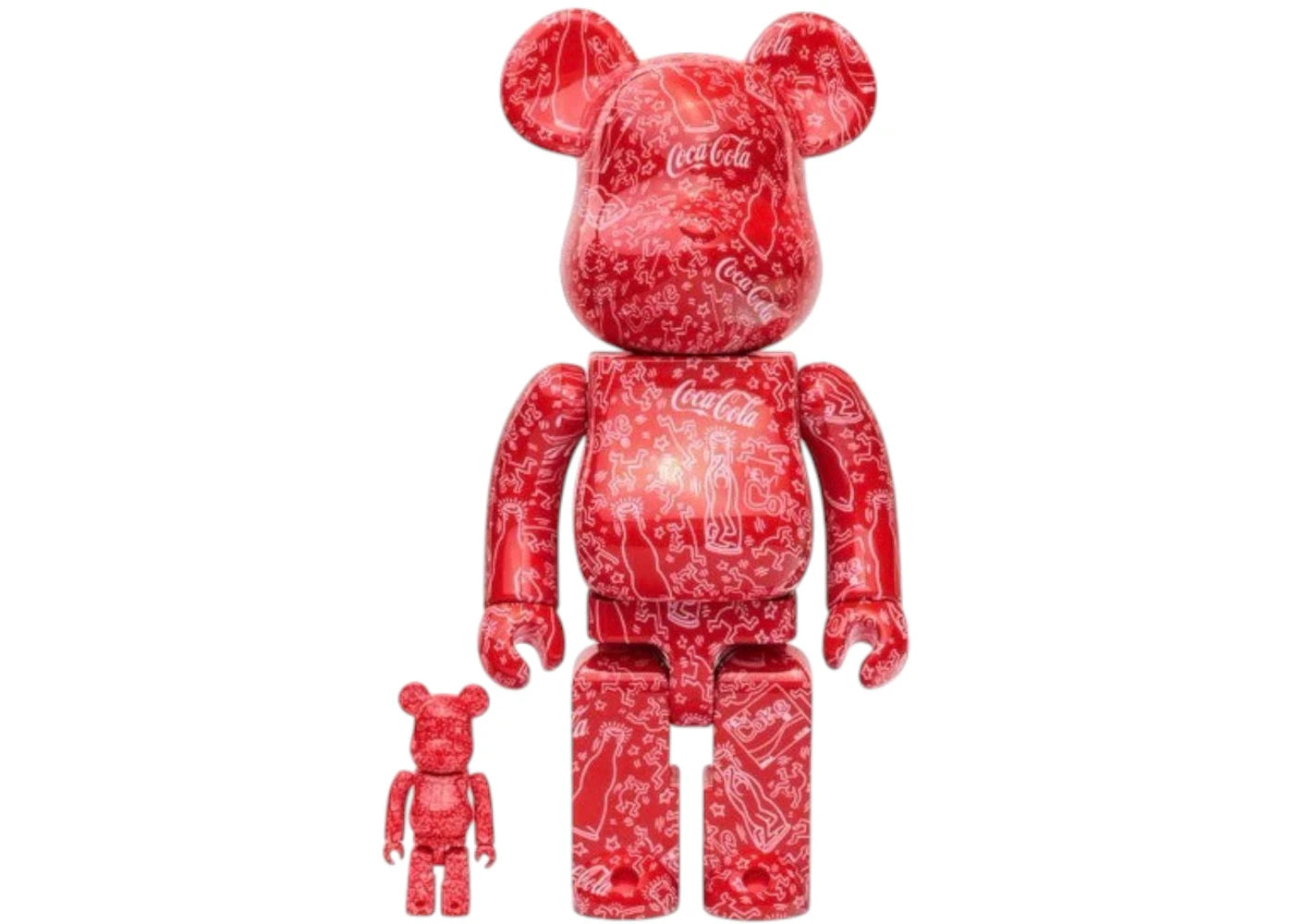Bearbrick Coca-Cola Keith Haring 100% & 400% Set Red/White -1