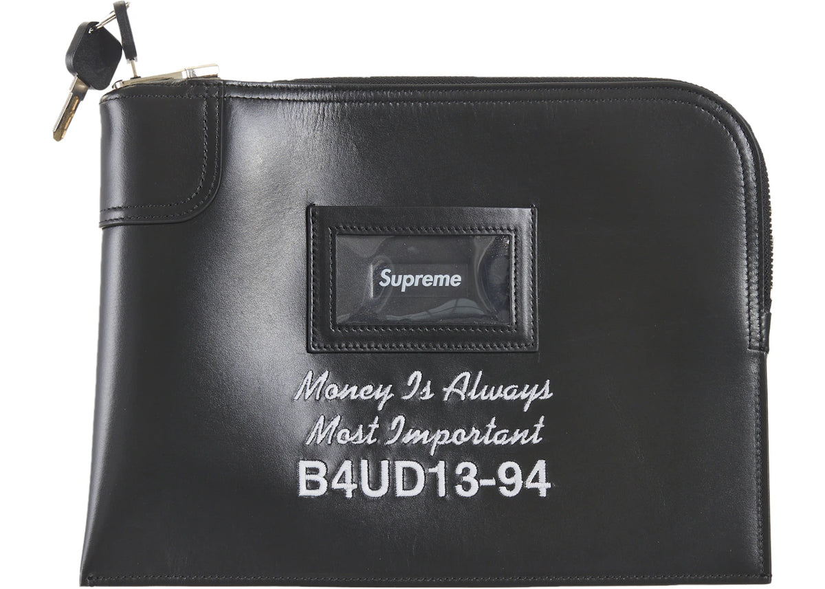 Supreme Leather Money Bag (FW25) Black -1
