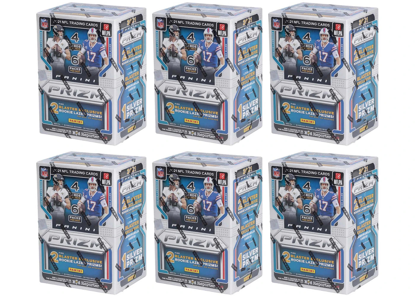 2021 Panini Prizm Football Blaster Box (Lazer Prizms) 6x Lot -1