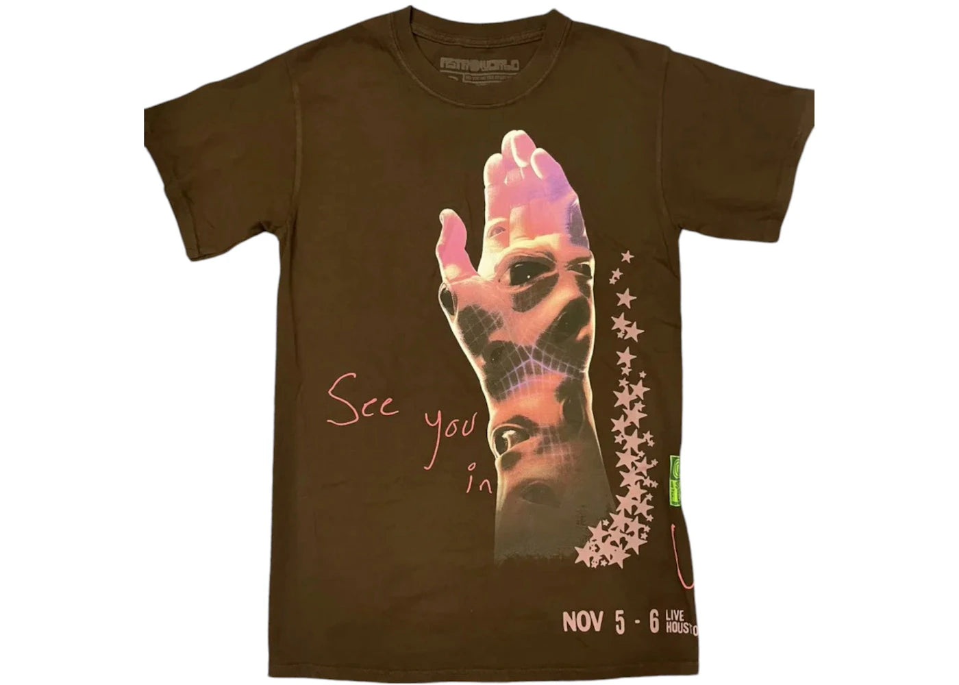 Travis Scott All Seeing Hands Tee T-Shirt Brown -1